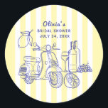 Sticker Rond La Dolce Vita Italienne Citron Fête des mariées<br><div class="desc">La Dolce Vita Italienne Citron Fête des mariées Sticker Classique Rond.</div>