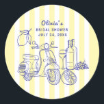 Sticker Rond La Dolce Vita Italienne Citron Fête des mariées<br><div class="desc">La Dolce Vita Italienne Citron Fête des mariées Sticker Classique Rond.</div>