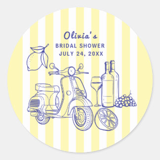 Sticker Rond La Dolce Vita Italienne Citron Fête des mariées