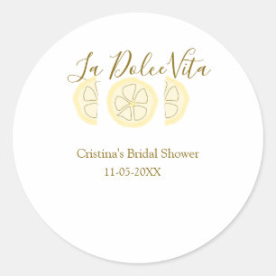 Sticker Rond La Dolce Vita jaune lemon enterrement de vie de je