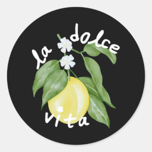 Sticker Rond La Dolce Vita La Dolce Bride Italie Lemon Matching