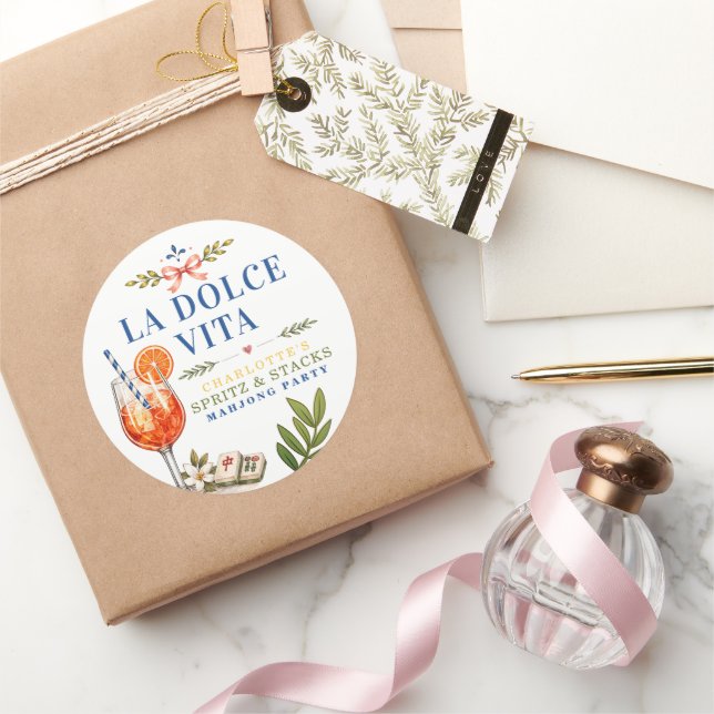 Sticker Rond La Dolce Vita Mahjong Spritz & Stacks (Cadeaux)