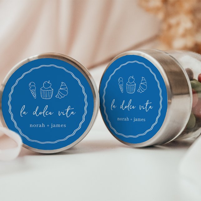Sticker Rond "La Dolce Vita" Shower de Mariage écrit à la main (Créateur téléchargé)