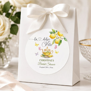 Sticker Rond La Dolce Vita Théière à Citron pour Enterrement de