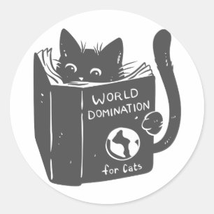 Sticker Rond La domination mondiale des chats sur les chats - C