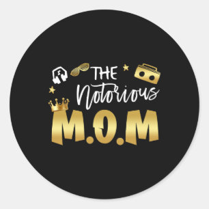 Sticker Rond La fameuse Maman Vielle Ecole Drôle des mères Hip
