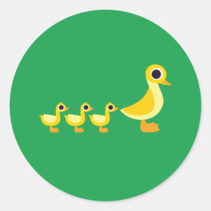 Sticker Rond La famille du canard