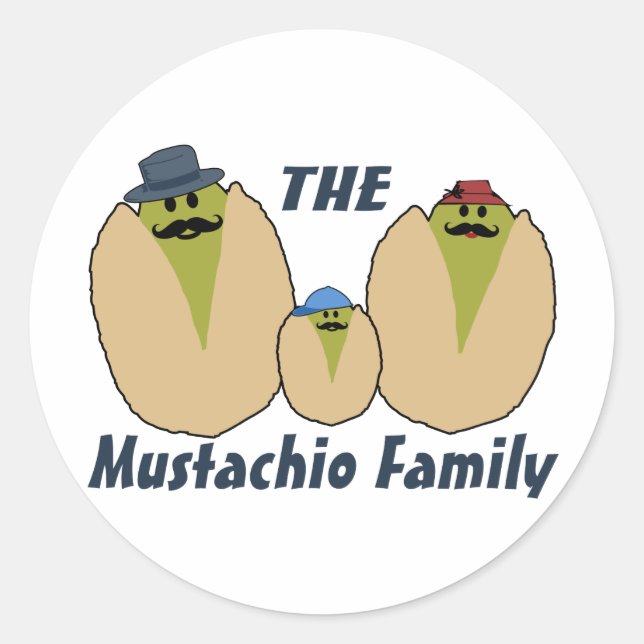 Sticker Rond La famille italienne Mustachio (Devant)
