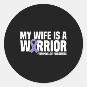 Sticker Rond La Femme Est Un Guerrier Sensibilisation À La Fibr