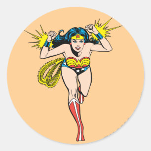Sticker Rond La Femme Qui Joue Des Coupes