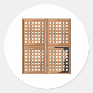 Sticker Rond La fenêtre antique faite sur commande de Capiz
