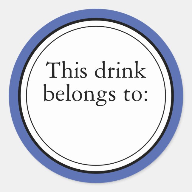 Sticker Rond La fête appartient à cette boisson (Devant)