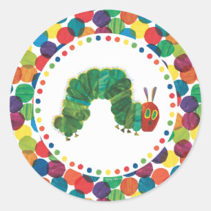 Sticker Rond La Fête d'anniversaire de la chenille très affamée