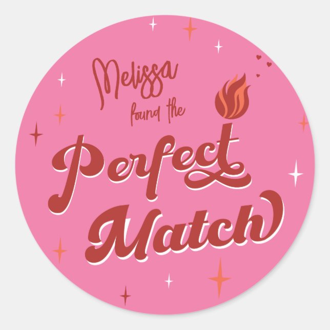 Sticker Rond La Fête de la Parfaite Mariée (Devant)