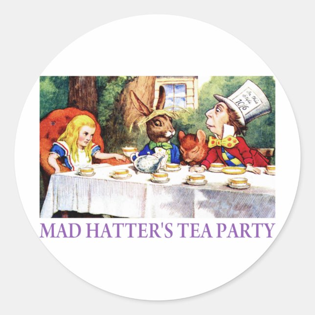 STICKER ROND LA FÊTE DU THÉ DE LA MAD HATTER (Devant)