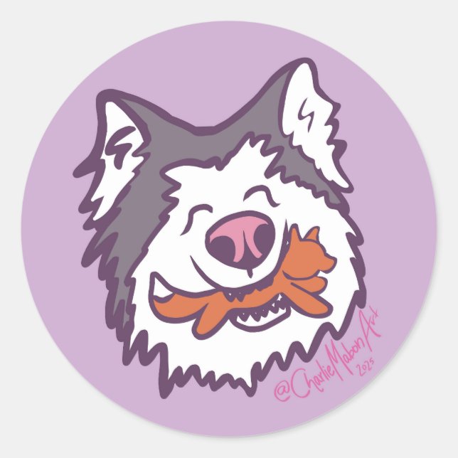 Sticker Rond La feuille d'autocollants ronds la plus heureuse d (Devant)