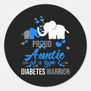 Sticker Rond La Fière Tante D'Un Type 1 Cadeau Guerrier Du Diab