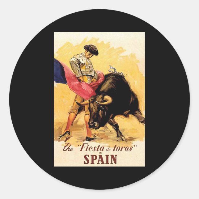 Sticker Rond La Fiesta De Toros En Espagne (Devant)