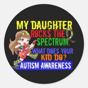 Sticker Rond La fille bascule l'autisme de spectre