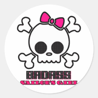 Sticker Rond La fille du marin de Badass
