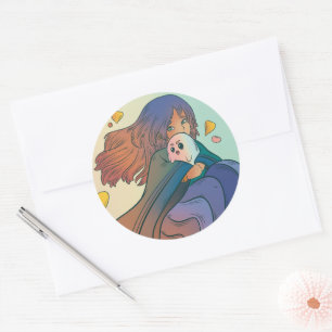 Sticker Rond La Fille et son Fantôme