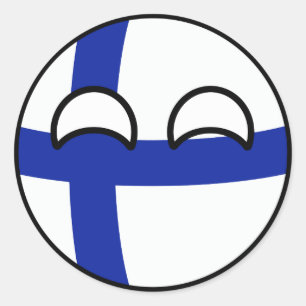 Sticker Rond La Finlande Geeky tendante drôle Countryball