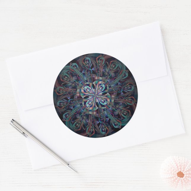 Sticker Rond La Fleur Peacock (Enveloppe)