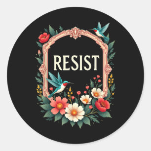 Sticker Rond La flore résiste à Trump