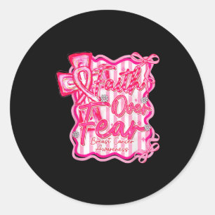 Sticker Rond La foi en cancer du sein sur la coquette de la peu