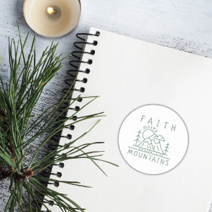 Sticker Rond La Foi Moves Montagnes Bible Verse Chrétien