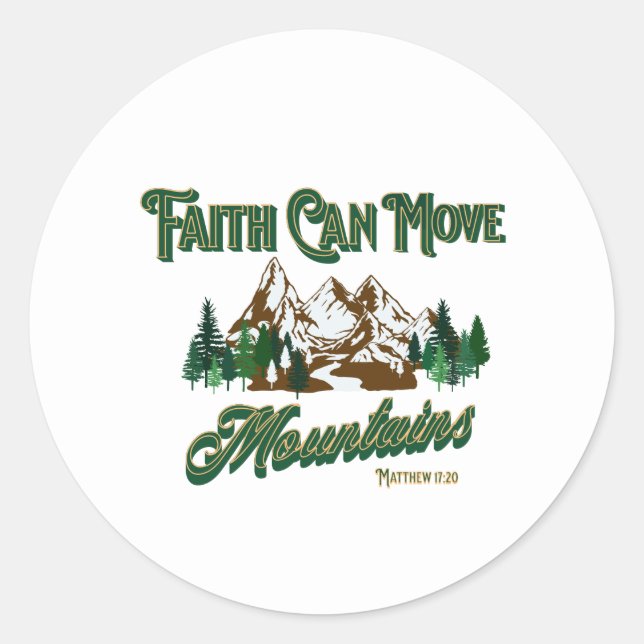 Sticker Rond La foi peut déplacer les montagnes (Devant)