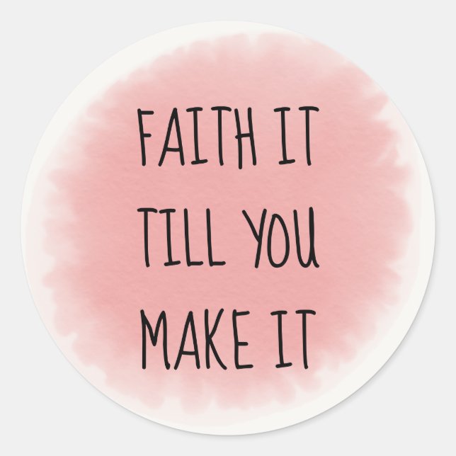 Sticker Rond La foi rose (Devant)
