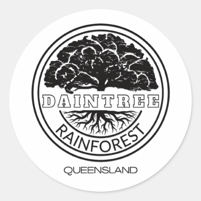 Sticker Rond La forêt tropicale de Daintree (Devant)