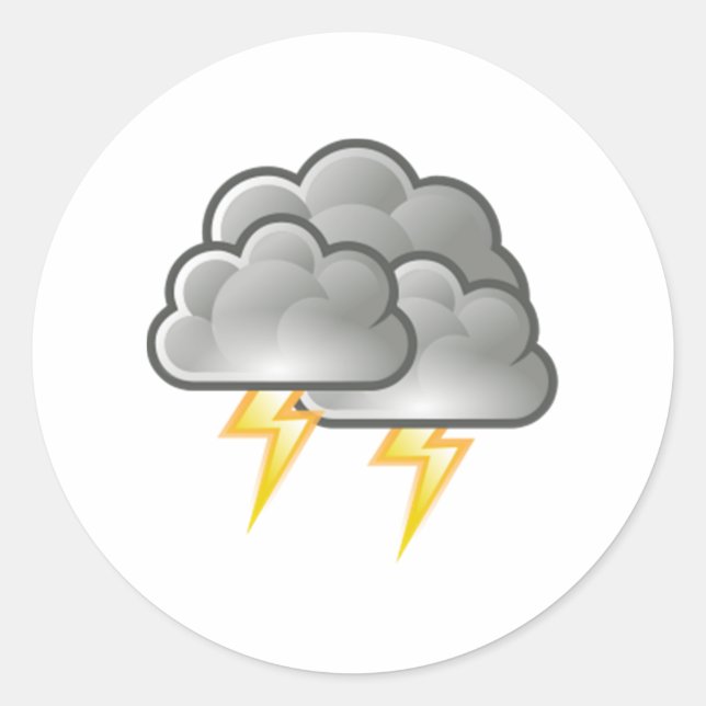 Sticker Rond La foudre en orage (Devant)