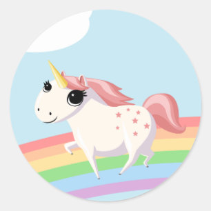 Sticker Rond La fraise à la licorne