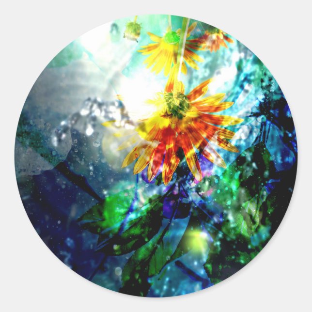 Sticker Rond La gloire descend (Devant)