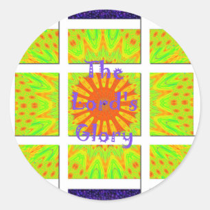 Sticker Rond La Gloire du Seigneur : Beau art coloré extraordin