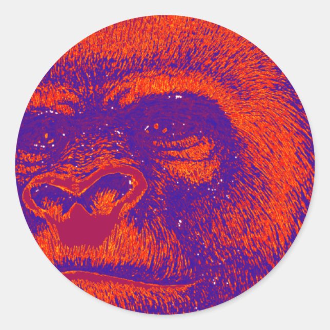 STICKER ROND LA GORILLA 3D (Devant)