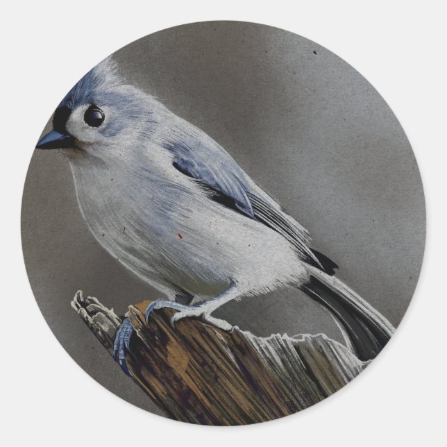 Sticker Rond La grâce de la mésange à tête noire (Devant)