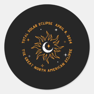Sticker Rond La Grande Éclipse Solaire Totale Nord-Américaine A