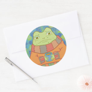 Sticker Rond La Grenouille Douillette