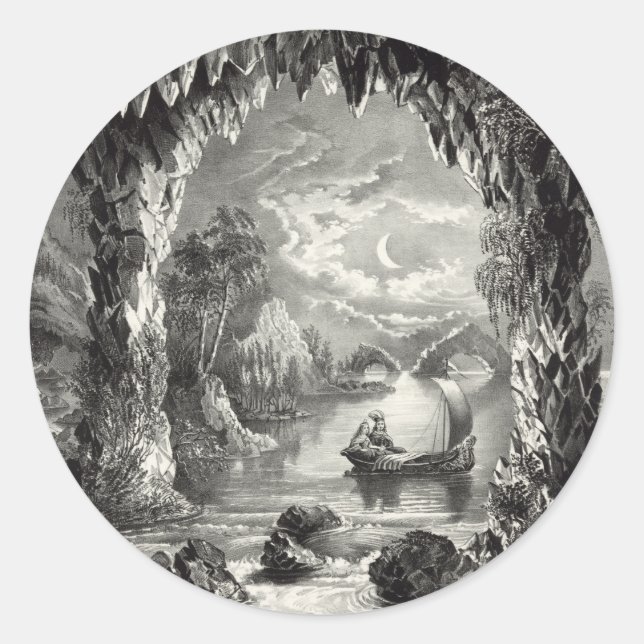 Sticker Rond La grotte enchantée (Devant)