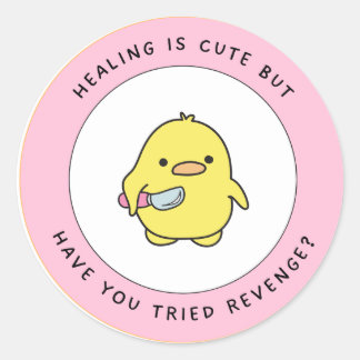 Sticker Rond La guérison est mignonne, Sassy Mentale La santé a