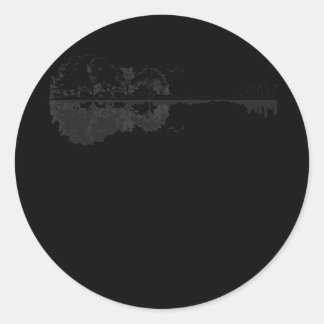 Sticker Rond La Guitare Acoustique Terre A De La Musique Pour C