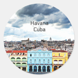 Sticker Rond La Havane, Cuba photographie,