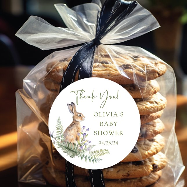 Sticker Rond La joie de la nature Baby Shower Lapin (Créateur téléchargé)