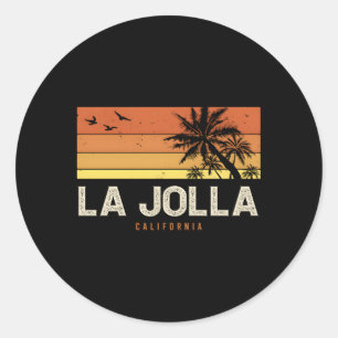 Sticker Rond La Jolla California Ca Palms