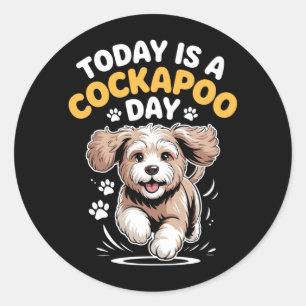 Sticker Rond La journée des hommes est amusante et mignonne pou