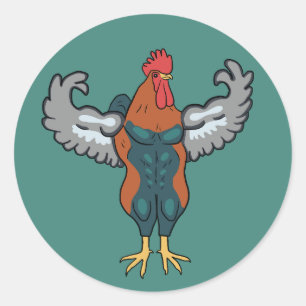 Sticker Rond La journée des jambes est pour les poules