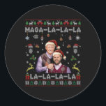Sticker Rond La La Donald Trump Potus 47 Swea de Noël laid<br><div class="desc">La La Donald Trump Potus 47 Vilain pull de Noël 1</div>